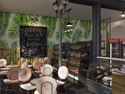 Дизайн итальянского кафе + пекарня + гастроном Giovane
